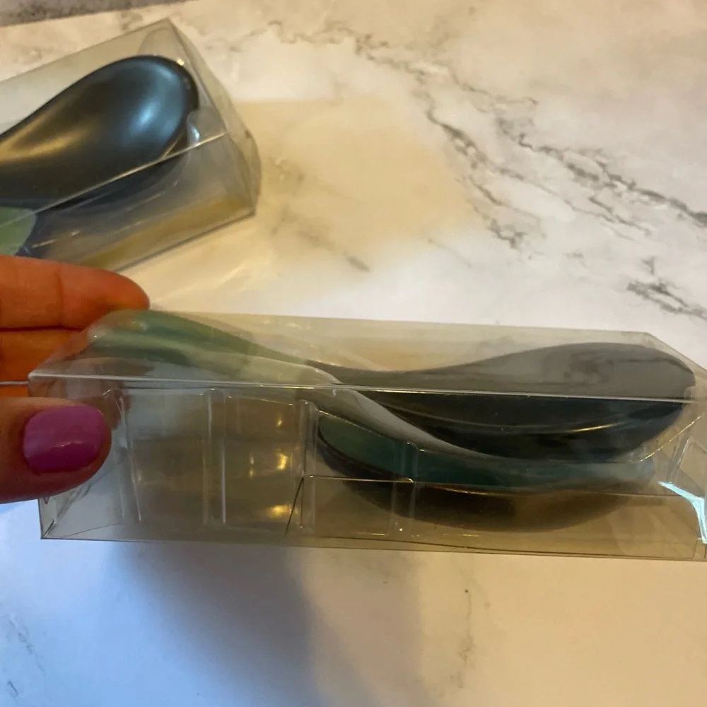 Set Of 2 Retro Spoon & Spoon Rest Crackle Finish Blue & Green NIB